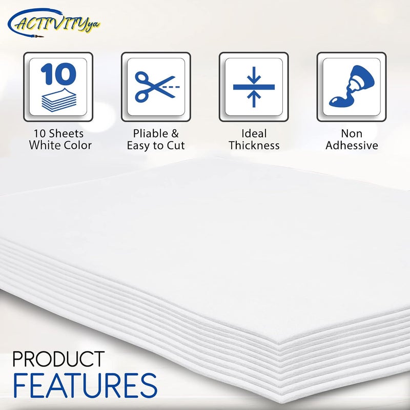 ACTIVITYYA White EVA Foam Sheets, 9 x 12 Inch, 2mm Thick Handicraft Foam Paper for Arts and Crafts, by - 10 Sheets - Image 4